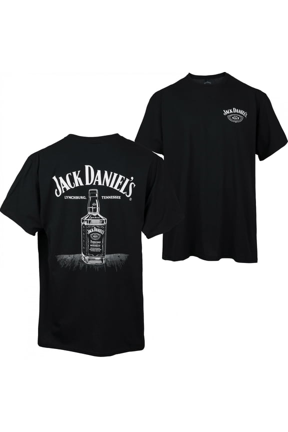 Jack Daniel's Line Art Bottle T-Shirt ,Black Color,Size 3XL