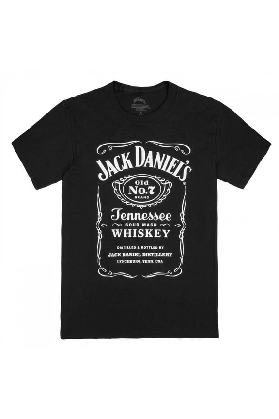 Old No. 7 Label Men's Black T-Shirt-Small