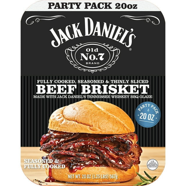 Jack Daniel's Seasoned Beef Brisket, Fully Cooked, Ready to Heat, 16 oz Tray (Refrigerated