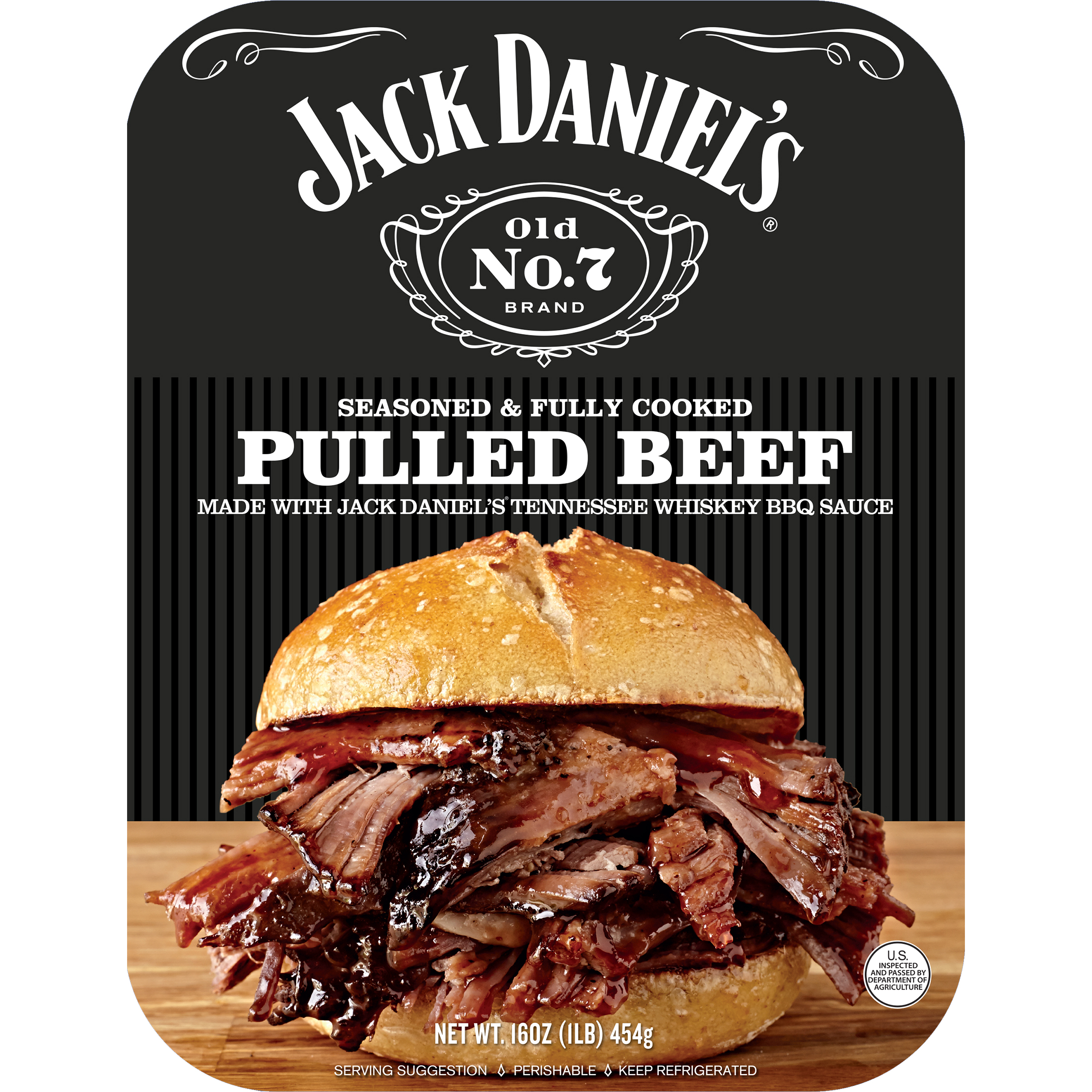 Jack Daniel's Seasoned Pulled Beef, Fully Cooked, Ready to Heat,16 oz Tray (Refrigerated) - image 1 of 13