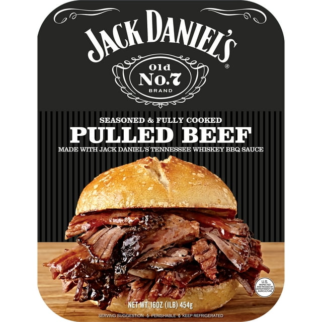Jack Daniel's Seasoned Pulled Beef, Fully Cooked, Ready to Heat,16 oz Tray (Refrigerated)