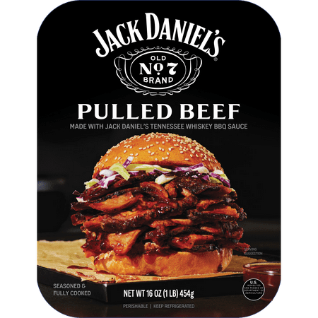 Jack Daniel's Seasoned Pulled Beef, Fully Cooked, Ready to Heat,16 oz Tray (Refrigerated)