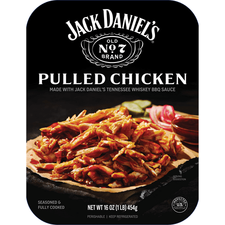 Jack Daniel's Seasoned Pulled Chicken, Fully Cooked, Ready to Heat, 16 oz Tray