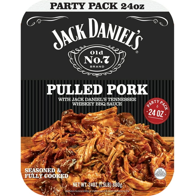 Jack Daniel's Seasoned Pulled Pork, Fully Cooked, Ready to Heat, 24 oz Tray (Refrigerated