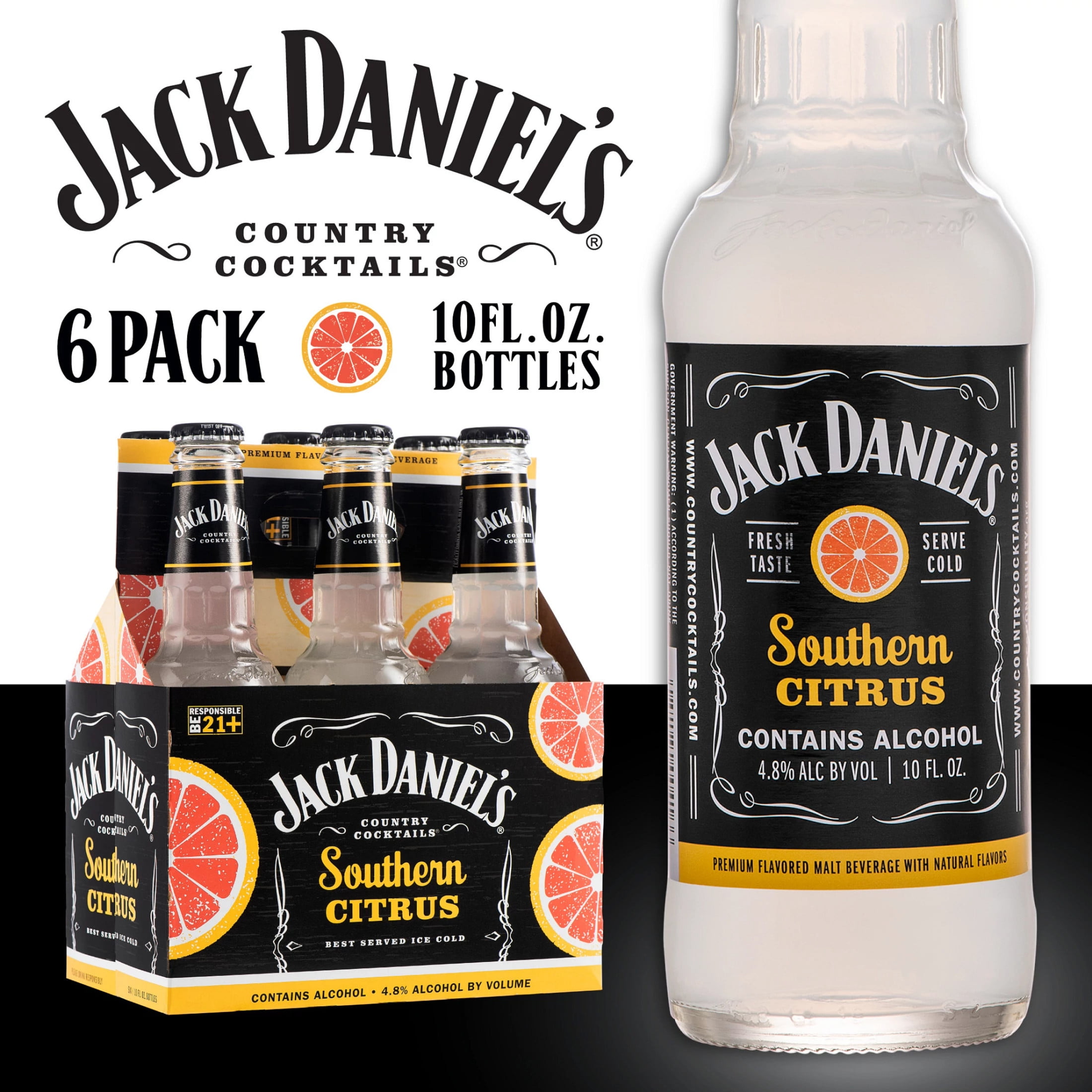 Jack Daniel's Southern Citrus Malt Beverage, 6 Pack, 10 fl oz