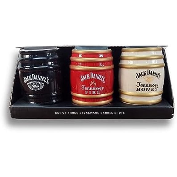 Jack Daniel's Stoneware Barrel Shot Glasses Set of 3 - Jack Daniel's Gift Set