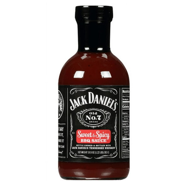 Jack Daniel's Sweet & Spicy BBQ Sauce, 19.5 oz Bottle (Pack of 4)
