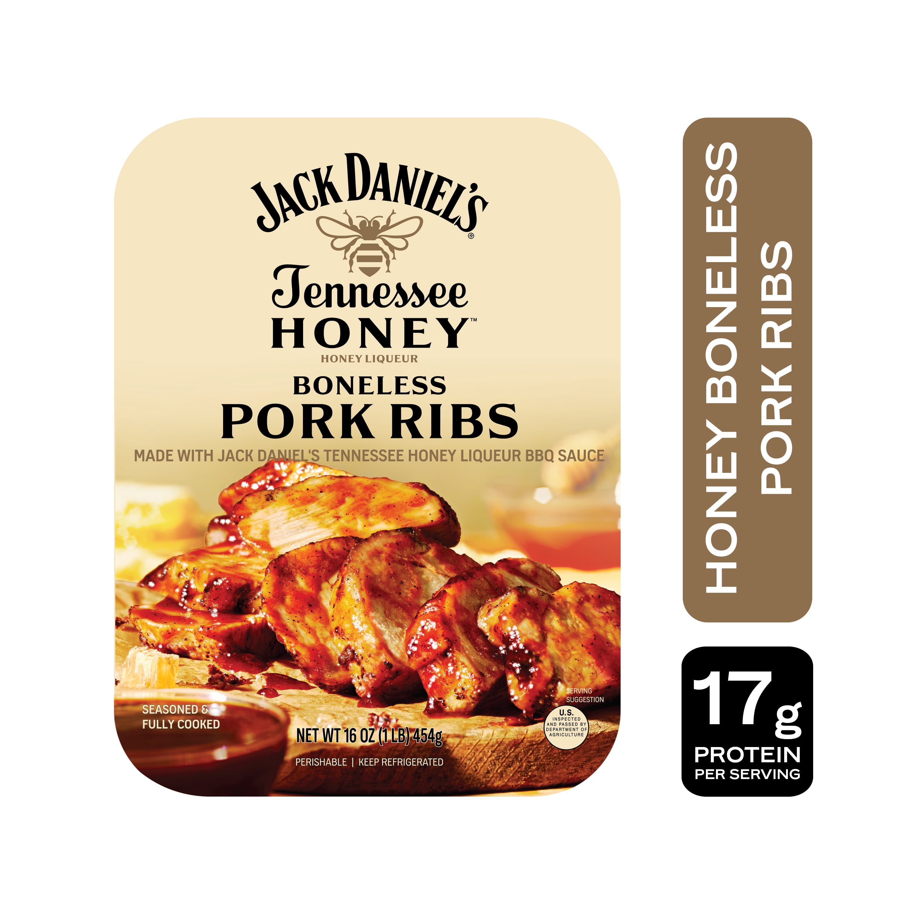 Jack Ribs Jack Daniel’s Tennessee Honey Boneless Pork Ribs, Refrigerated Entree ...