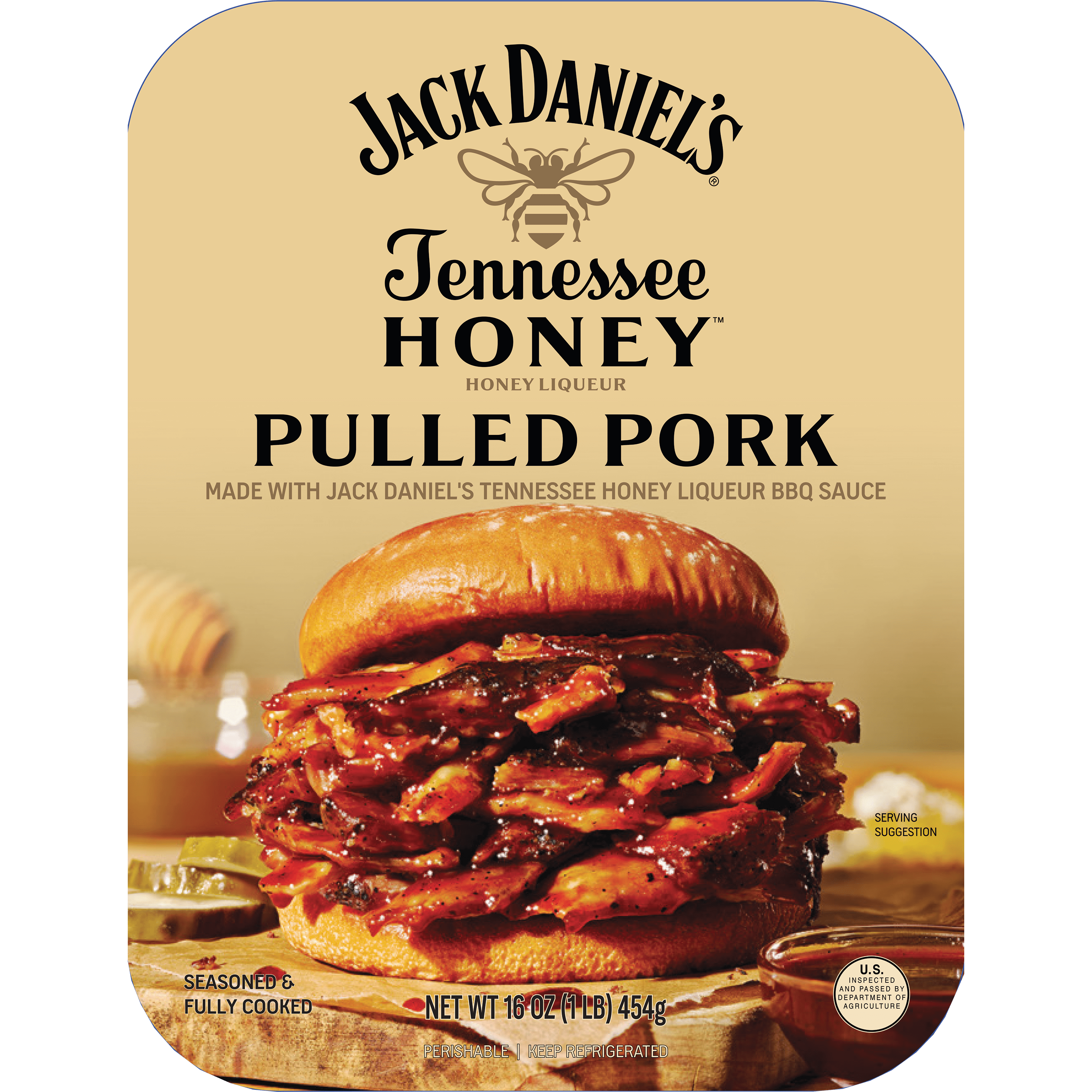 Jack Daniel's Tennessee Honey Pulled Pork, Fully Cooked, Ready to Heat, 16 oz Tray (Refrigerated)