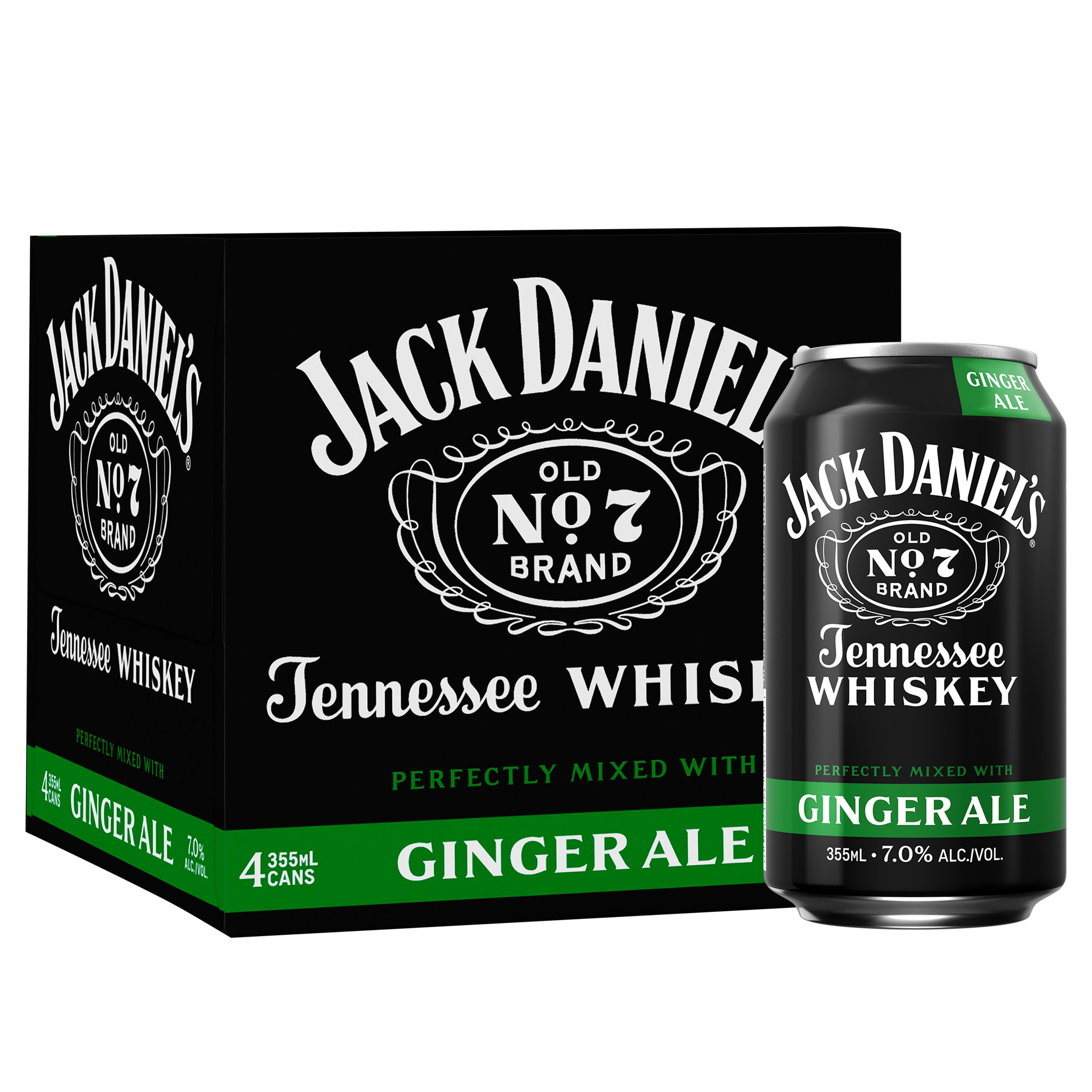 Jack Daniel's, Tennessee Whiskey and Ginger Ale Ready to Drink, 4