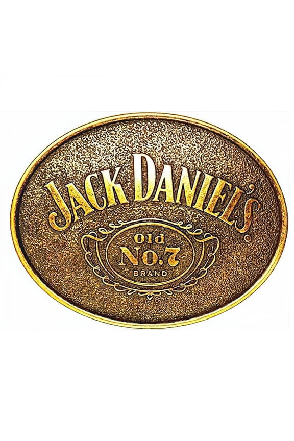 Jack Daniels 870726 Jack Daniels Rustic Logo Belt Buckle, Brown