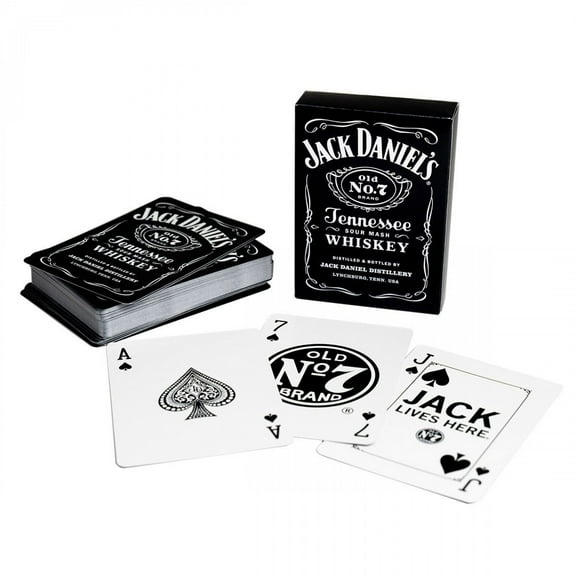 Jack Daniels 880144 Jack Daniels Label Deck of Playing Cards, Black & White