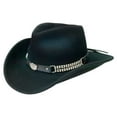 thumbnail image 1 of Jack Daniels Chain Link Shapeable Soft Wool Cowboy Hat - Black JD03-105 (M), 1 of 2