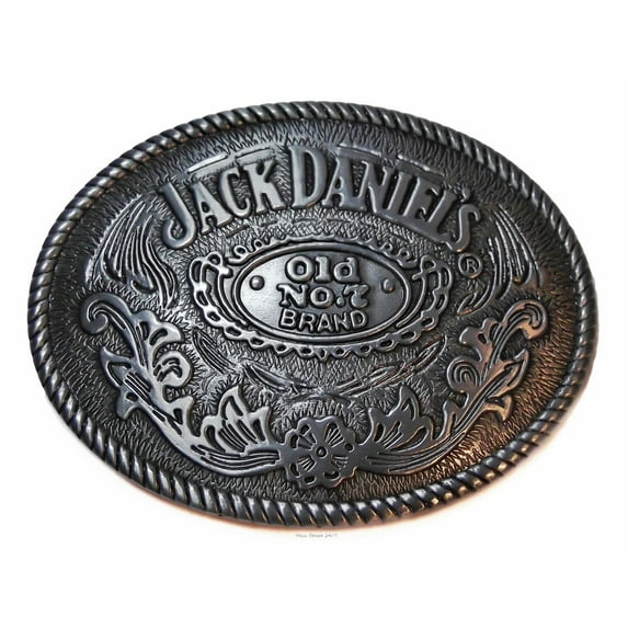 Jack Daniels Classic Old No. 7 Brand Oval Pewter Belt Buckle