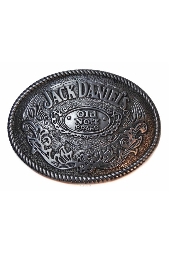 Jack Daniels Classic Old No. 7 Brand Oval Pewter Belt Buckle