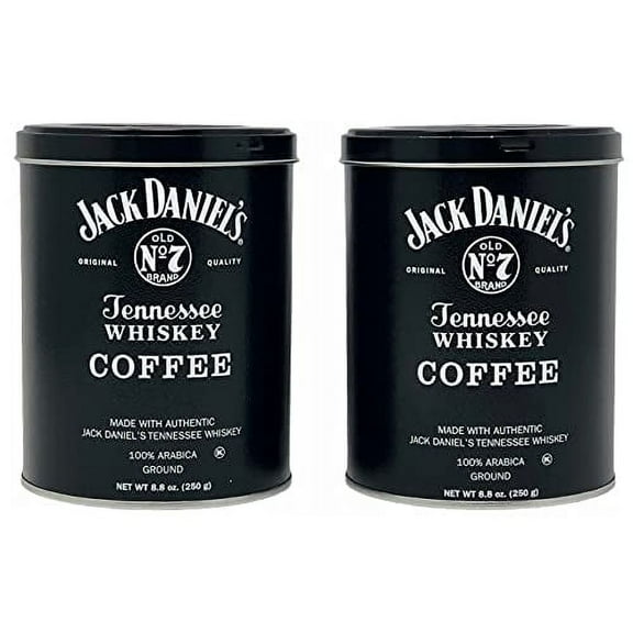 Jack Daniels Coffee (Pack of 2, 8.8oz each) bundled with a complimentary measuring spoon (1 Tbsp / 15ml) - 100% Arabica - Medium Roast - Ground Gourmet Coffee - Kosher