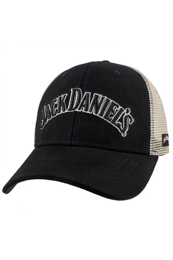 Jack Daniels Embroidered Logo Monochrome Mesh Hat