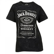 Jack Daniels  Jack Daniels Label Womens Mineral Wash T-Shirt, Black - Extra Large