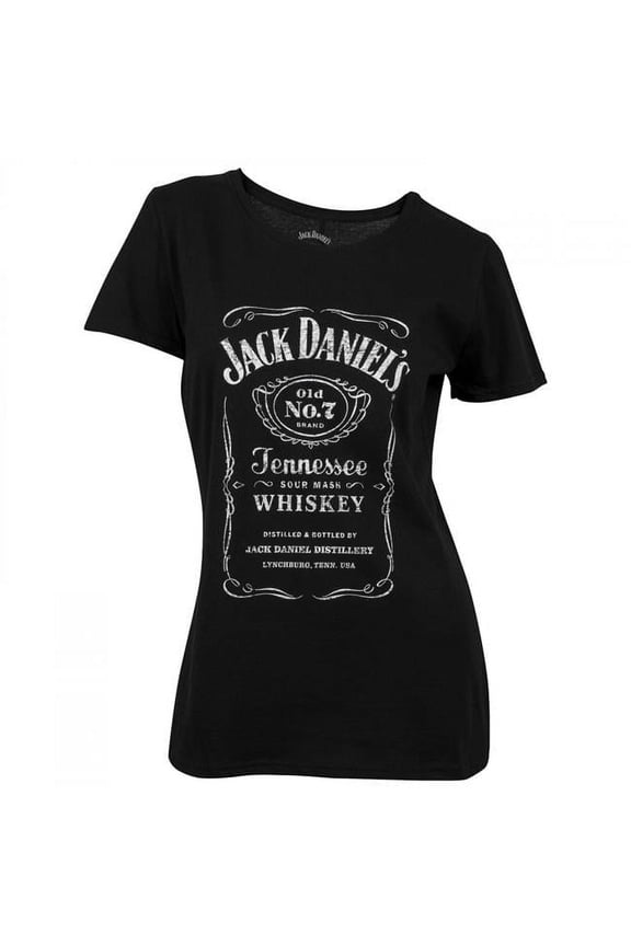 Jack Daniels 870317-xlarge Jack Daniels Label Womens T-Shirt, Black - Extra Large