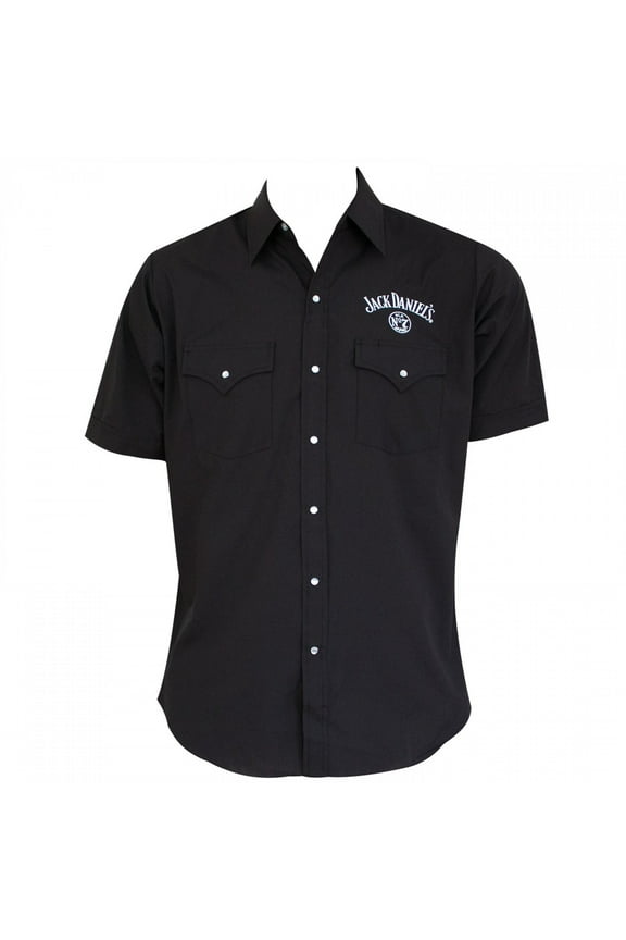 Jack Daniels Men's Black Button Down Shirt-XLarge