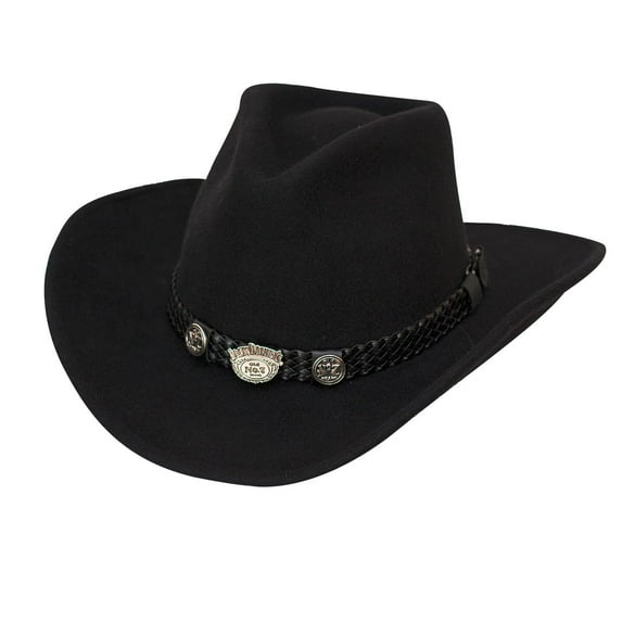 Jack Daniels Men's 100% Crushable Wool Cowboy Hat - Black JD03-E (L)