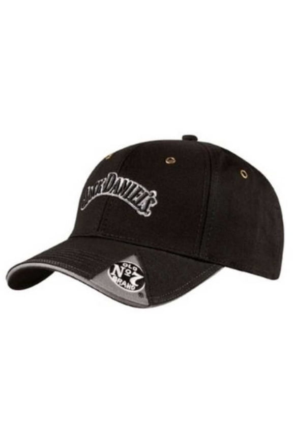 Jack Daniels Men's Baseball Cap 6 Panel Chino Twill - Black JD77-42