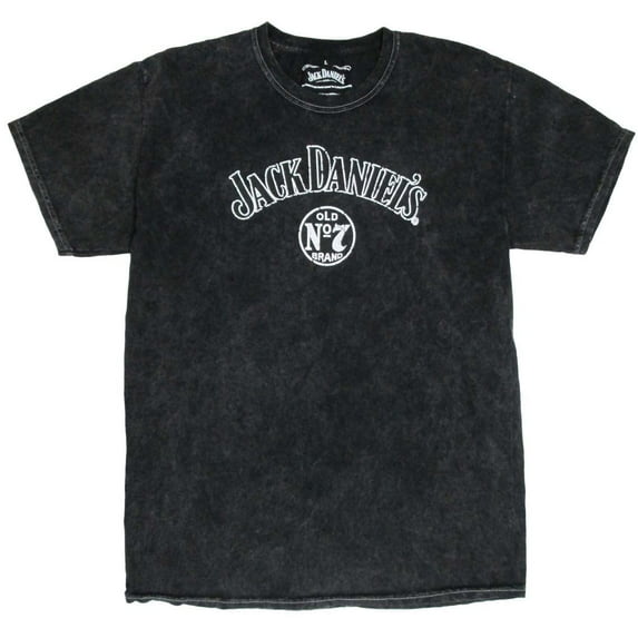 Jack Daniels Men's Black Tie Dye Vintage Wash T-Shirt-Large