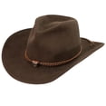 thumbnail image 1 of Jack Daniels Unisex Daniel's Crushable Felt Cowboy Hat Brown Medium, 1 of 2