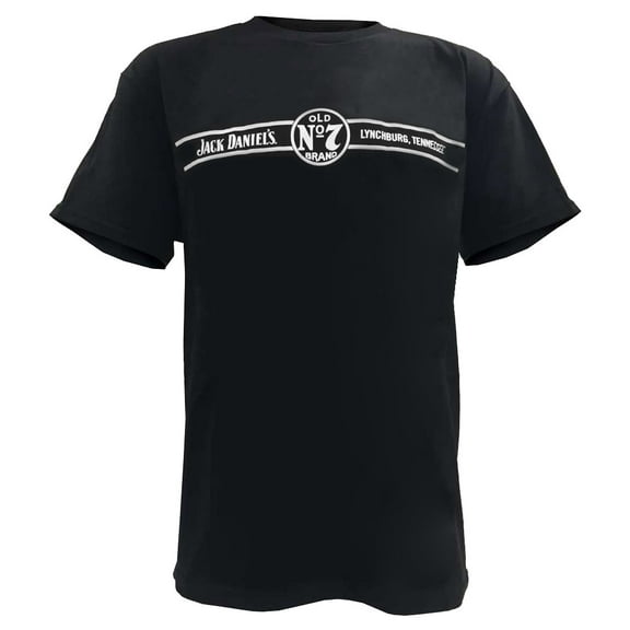 Jack Daniels Men's Lynchburg Tennessee No. 7 Short Sleeve T-Shirt - Black (L)
