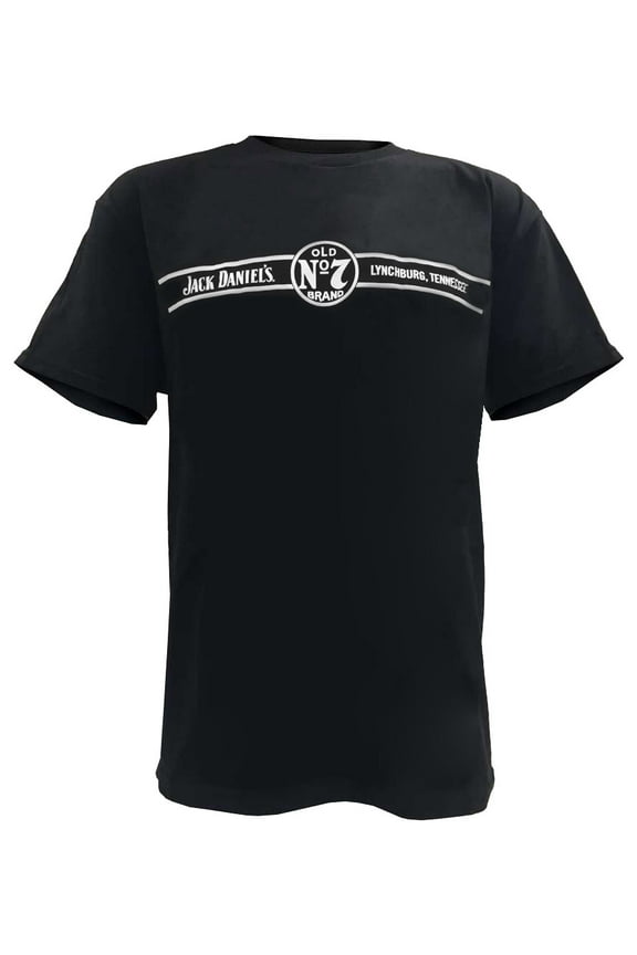 Jack Daniels Men's Lynchburg Tennessee No. 7 Short Sleeve T-Shirt - Black (L)