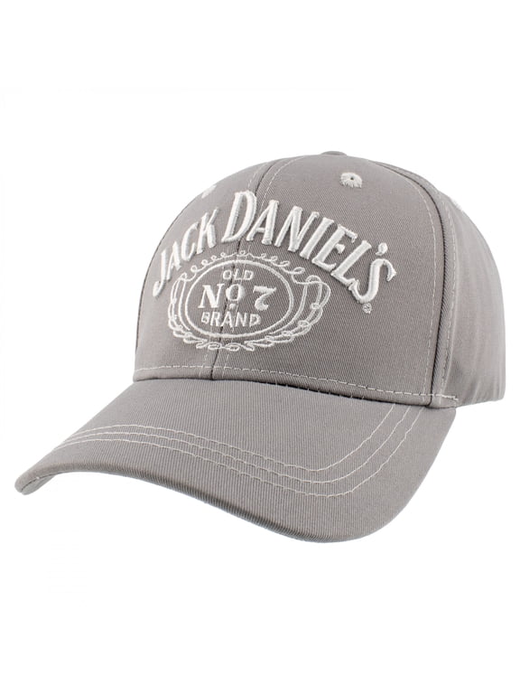 Jack Daniels Men's Old #7 Performance Baseball Ball Cap Hat Grey/White JD77-136