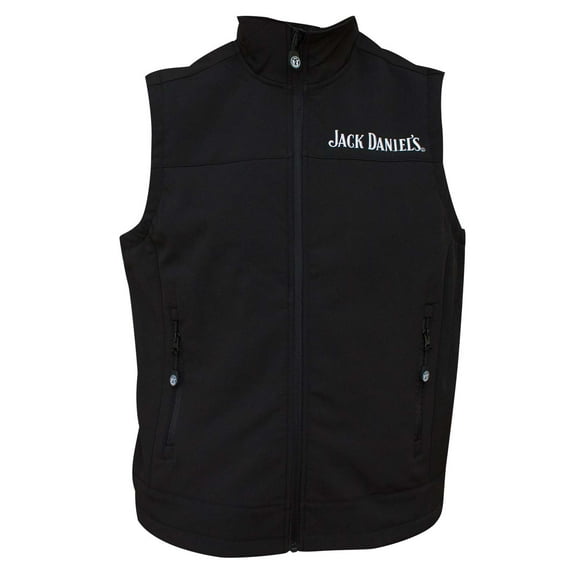Jack Daniels Men's Soft Shell Vest Full Zip Pockets w/ Logo Whiskey Liquor (L)