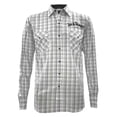 thumbnail image 1 of Jack Daniels Men's Textured Plaid Embroid Snap Shirt Western Whiskey Liquor (L), 1 of 1