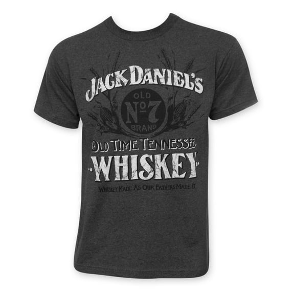 Jack Daniels Mens Heather Charcoal Old Time Whiskey T-Shirt. 15261487JD-79 (L)