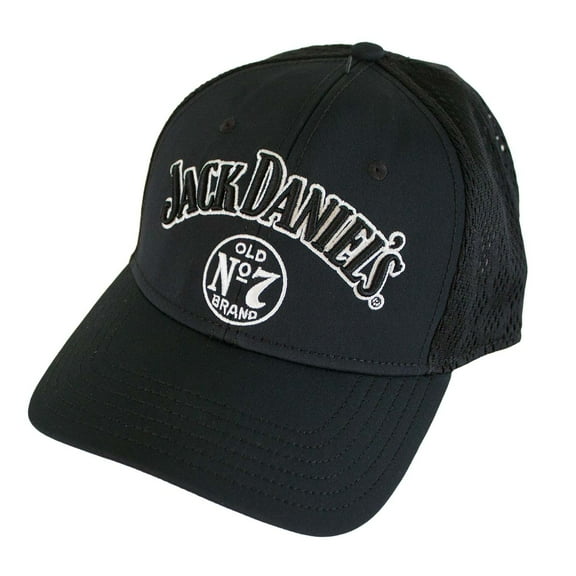 Jack Daniels Mens JD Old #7 Mesh Back Baseball Ball Cap Hat Black/White JD77-116