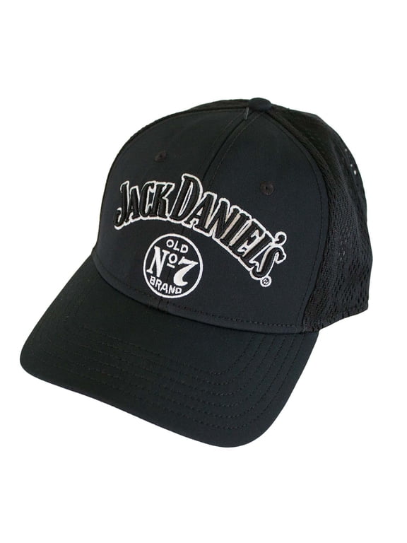 Jack Daniels Mens JD Old #7 Mesh Back Baseball Ball Cap Hat Black/White JD77-116