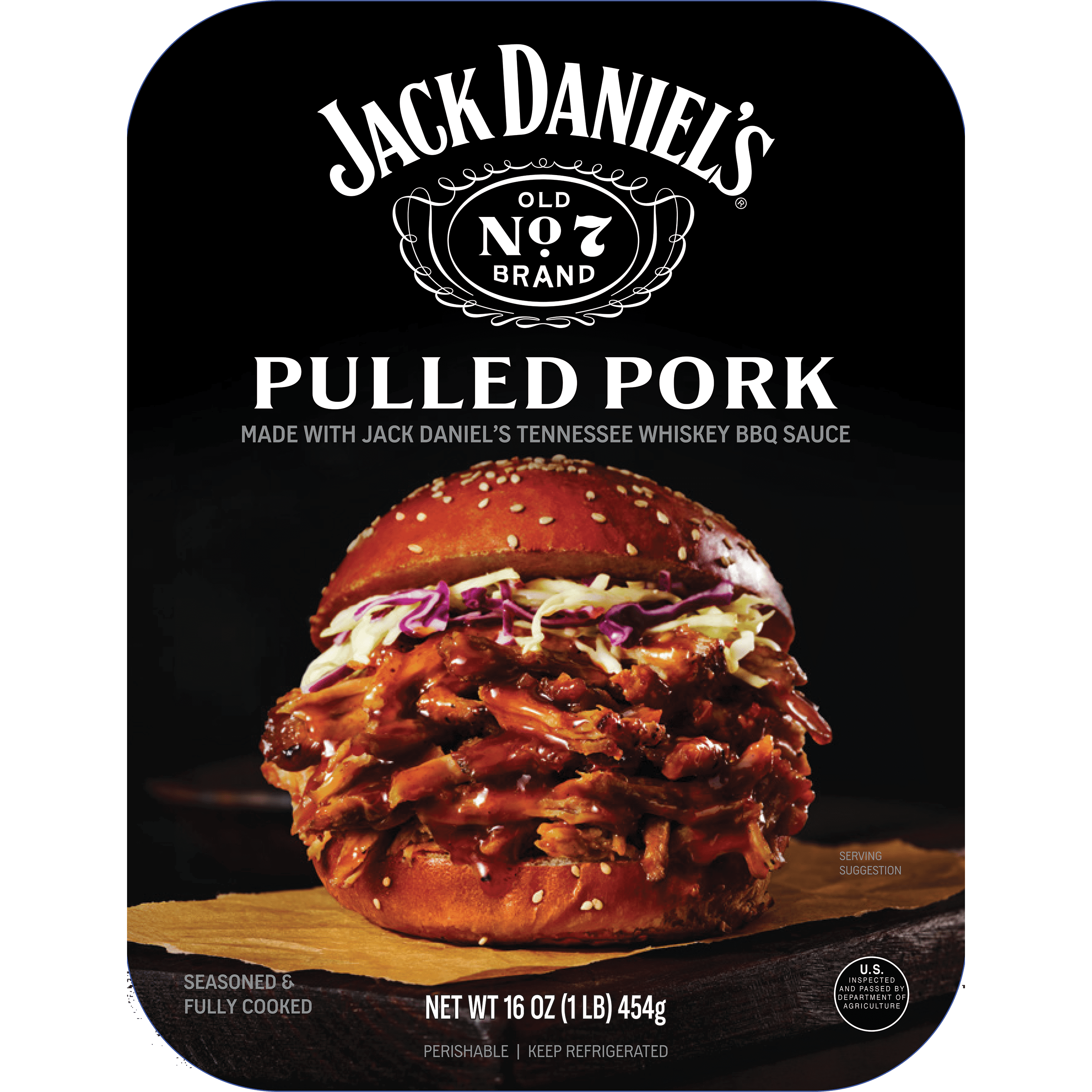 JACK DANIEL'S Jack Daniels Pulled Pork, Seasoned and Fully Cooked, Refrigerated, 16 oz Tray