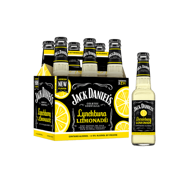 Jack Daniel's Lynchburg Lemonade Malt Beverage, 6 pack, 10 fl oz Bottle, 4.8% ABV
