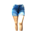 thumbnail image 1 of Jack David 1826 Jeans/Wax Jeans Women's Plus Size Cuff Rolled Bermuda Shorts Curvy Denim, 1 of 2