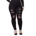 thumbnail image 1 of Jack David BQ6008-R Womens Plus Size Stretch Distressed Ripped Skinny Twill Jeans Pants, 1 of 6