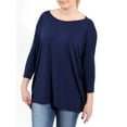 thumbnail image 1 of Jack David Collection Piko Style Top 3/4 Sleeve Casual Neck T-Shirt Oversized of Shoulder, 1 of 3