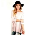 thumbnail image 1 of Jack David Collection Piko Style Top 3/4 Sleeve Casual Neck T-Shirt Oversized of Shoulder, 1 of 5