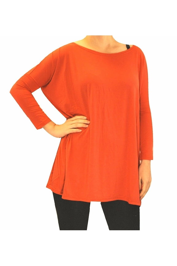 Collection Piko Style Top 3/4 Sleeve Casual Neck T-Shirt Oversized of Shoulder