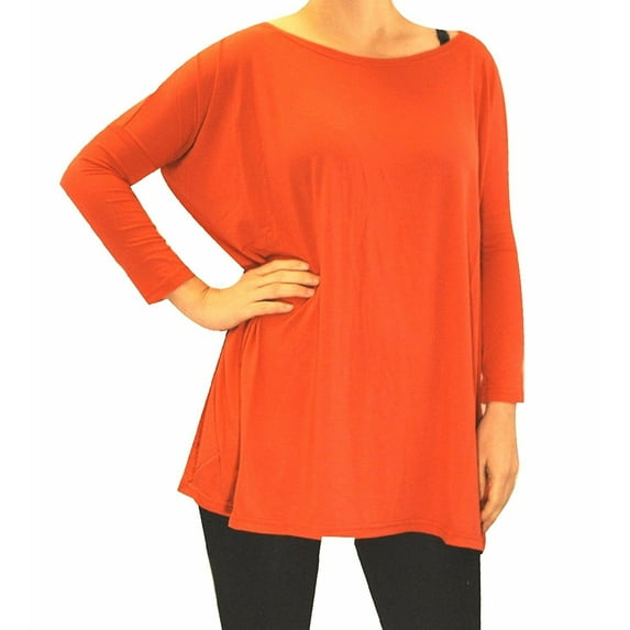 Jack David Collection Piko Style Top 3/4 Sleeve Casual Neck T-Shirt Oversized of Shoulder