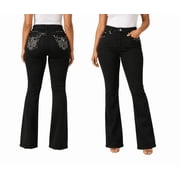 Jack David/H&Y Womens Rhinestone Bootcut Stretchy Denim Jeans Pants