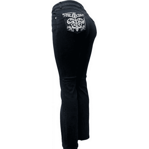 Jack David/H&Y Women's Rhinestone Bootcut Stretchy Denim Jeans Pants