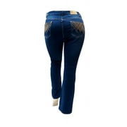 Jack David/Jean's Denim handcrafted Womens Rhinestone Strech Straight boot cut Denim jeans Pants Blue