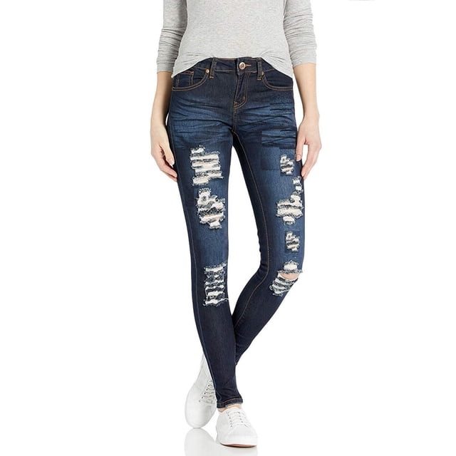Jeans GUESS Femme Taille 29 – Délavé Bleu, Coupe Droite, Occasion Très Bon état