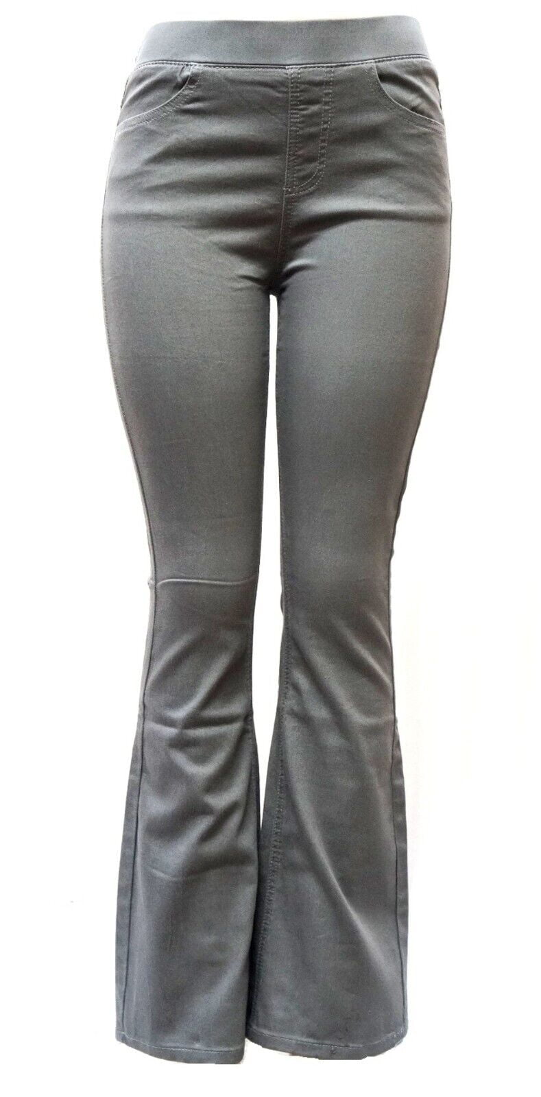 Jack David/OMICOCO Vintage High Waist Womens Juniors 70s Trendy Slim Fit  Asymmetric Tassel Slit Flared Bell Bottom Denim Jeans Pants