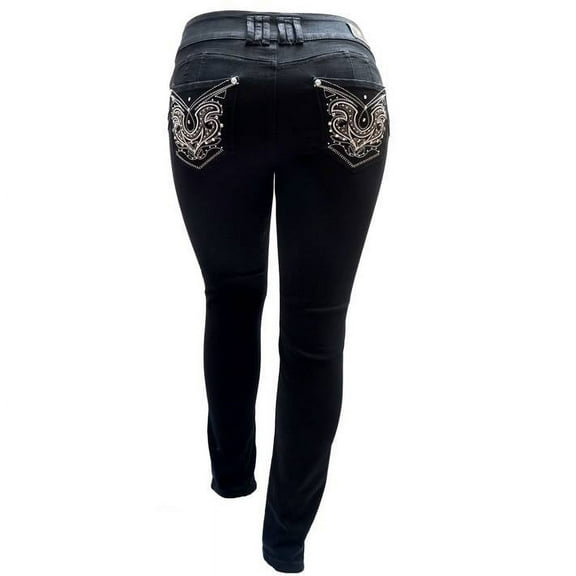 Jack David Plus Size Women's Stretch Premium Black Denim Jeans Skinny Pants